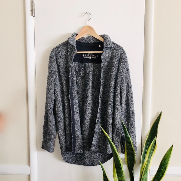 P.J. Salvage Sweaters - P.J. SALVAGE Oversized Fuzzy Button-Down Jacket